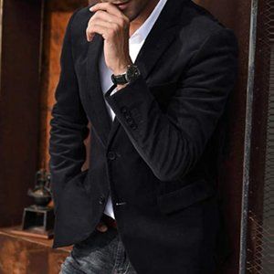 Men's Casual Corduroy Blazer Jacket Slim Fit
